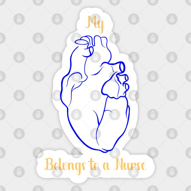 Valentine’s Day anatomical heart quotes for nurses Sticker by Holailustra